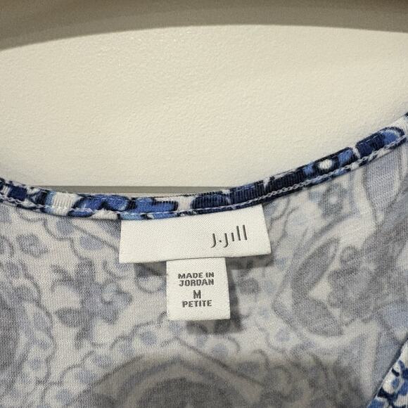 J. Jill | Dress Maxi Sleeveless Floral Stretch Blue- Size Medium Petite - Picture 5 of 8